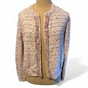 LOFT Multicolor Tweed Cardigan